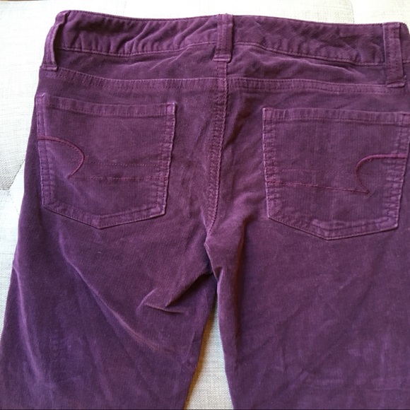 American Eagle Corduroy Jegging Jeans Purple Sz 0 - Picture 7 of 7
